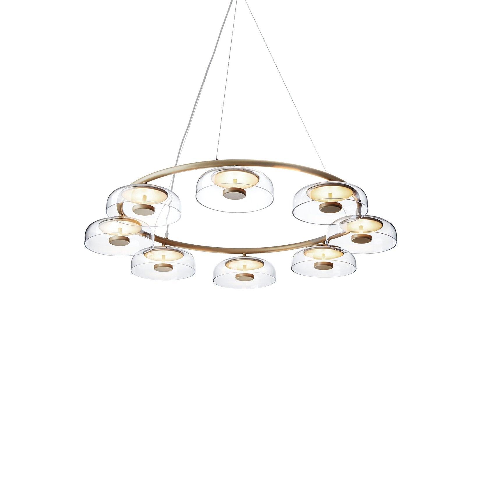 Aethera Circular Glass Chandelier-Neutral Decor