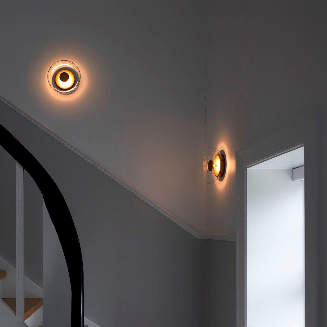 Aether Brass Glass Wall Light-Neutral Decor