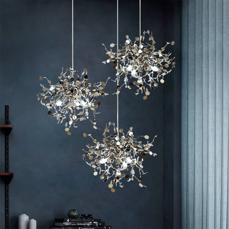 Olivia Artsy Classy Cluster Fireworks Pendant Light, Stainless steel - Neutral Decor