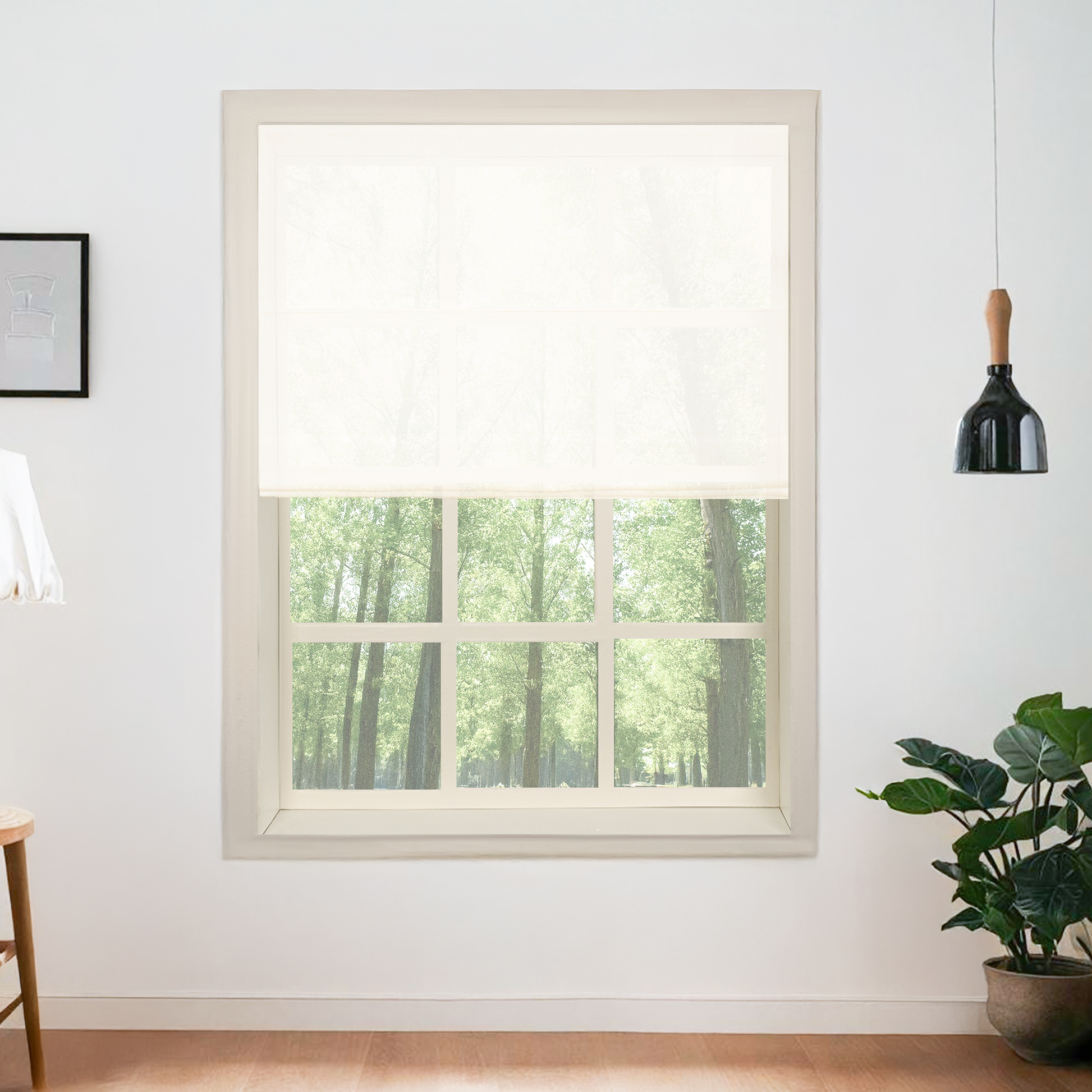 Belgian Flax Linen Roman Shades & Blinds-Neutral Decor