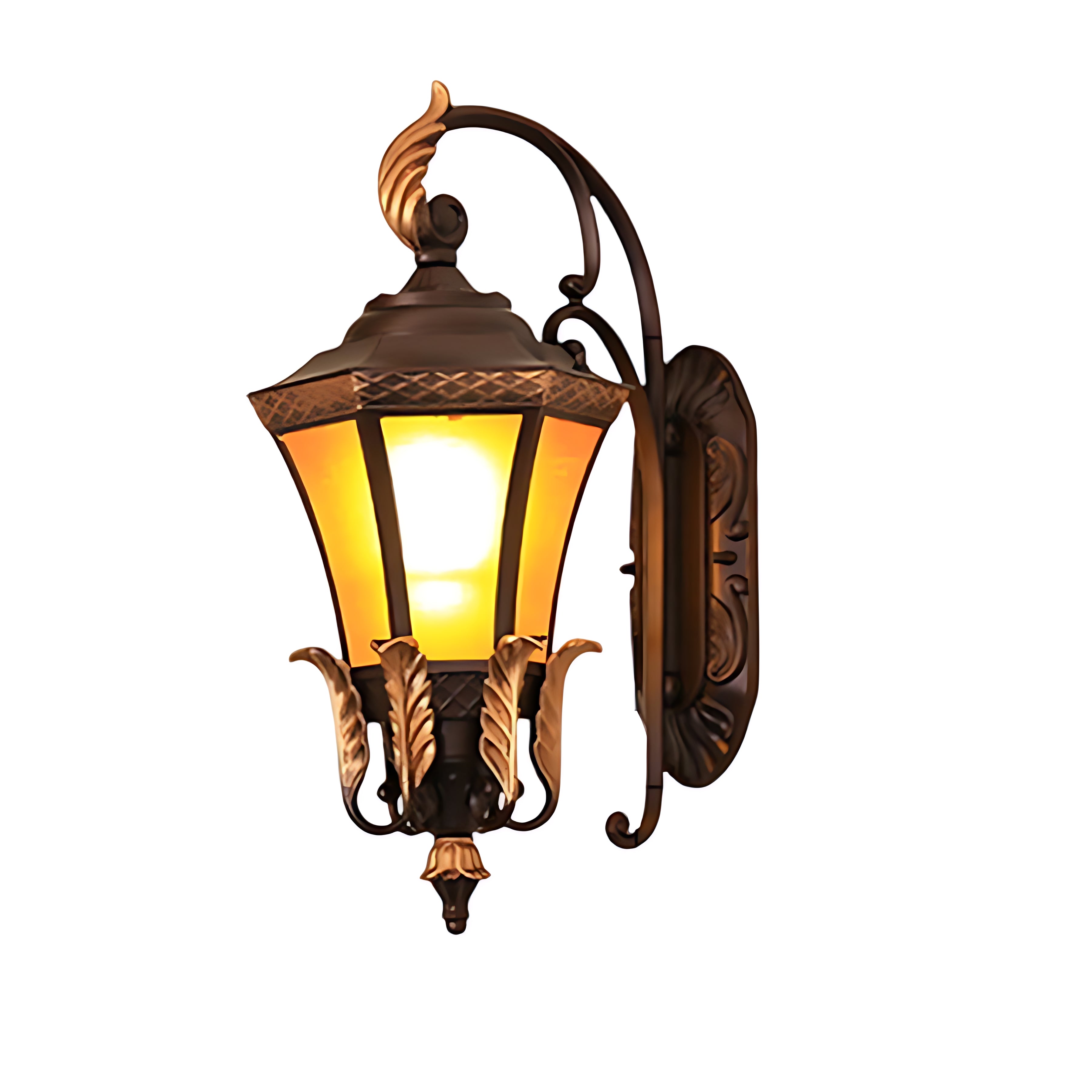 Nadiny European-Style Copper Glass Outdoor Wall Sconce