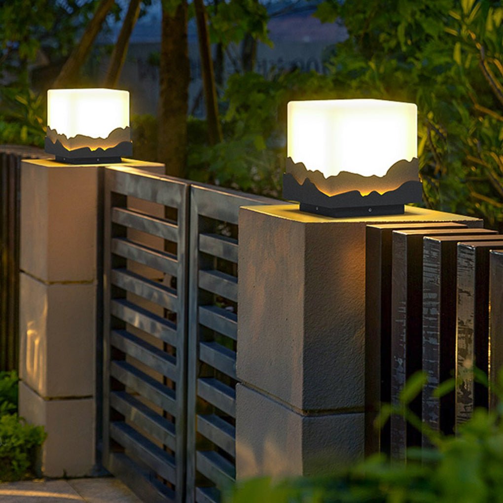Farmer Fence Post LED Peaks Landscape  Steel Outdoor Light
