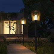 Lynnm Sophisticated LED Cage Steel Outdoor Post Lamp