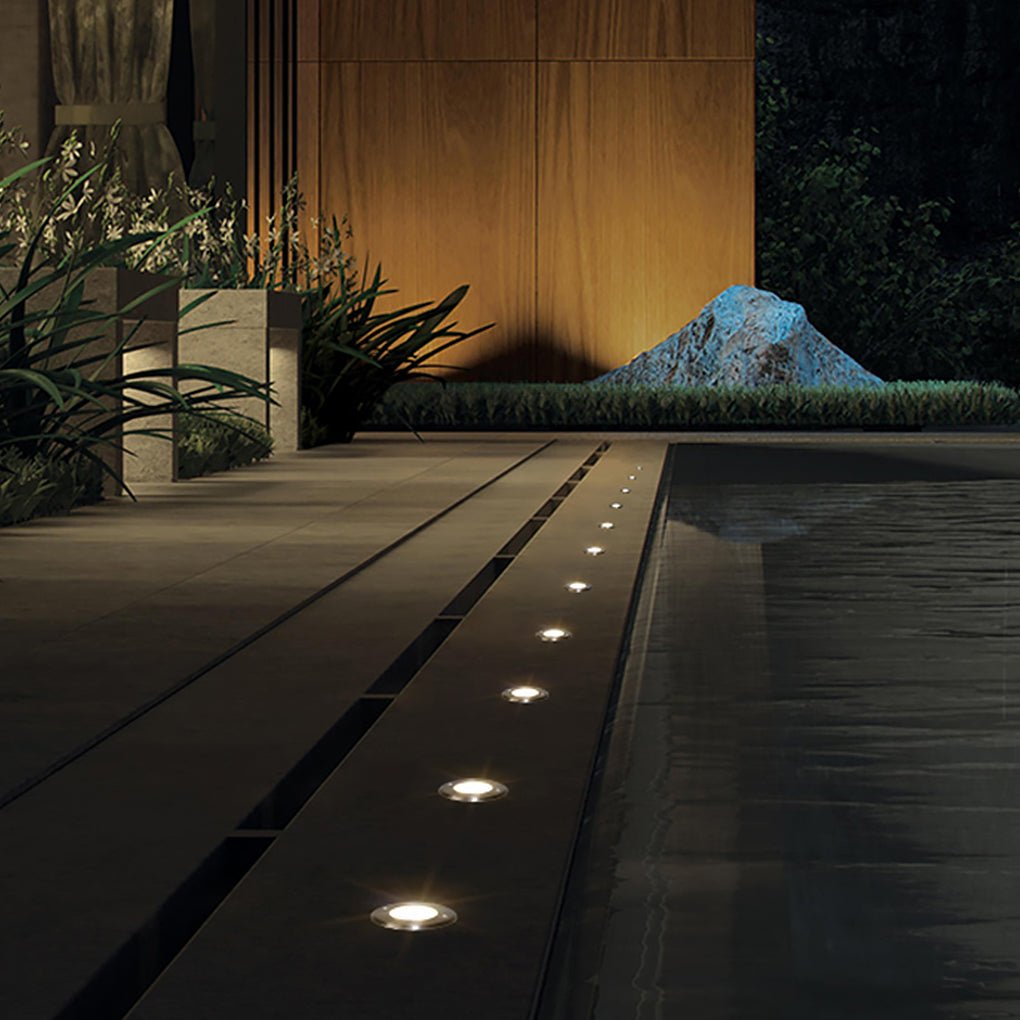 Solomon Poolside LED Recessed Plastic Outdoor Well Lawn Lights