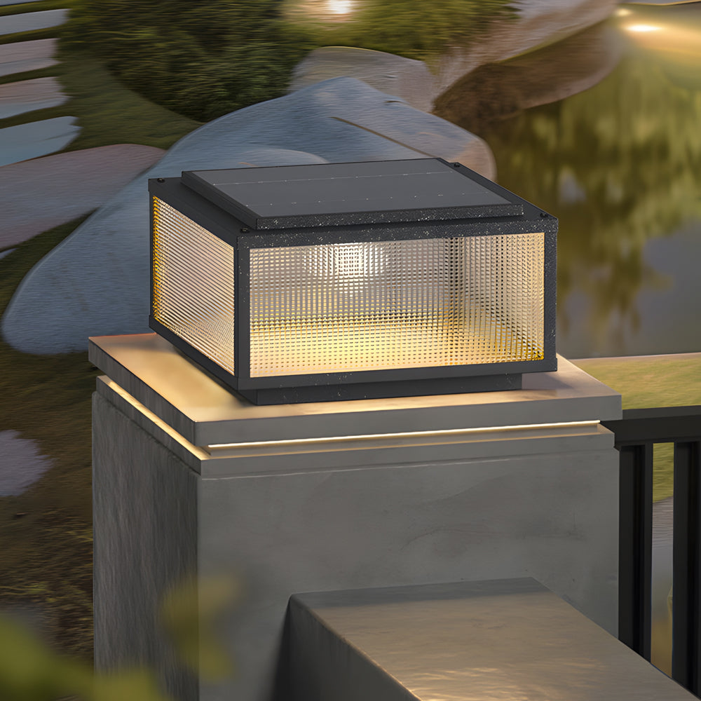 Fox Square Cast Outdoor Pillar Light Fixtures