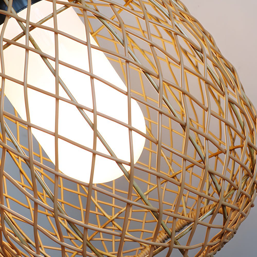 Julianay Rustic Modern Rattan Outdoor Pendant Lantern Lights