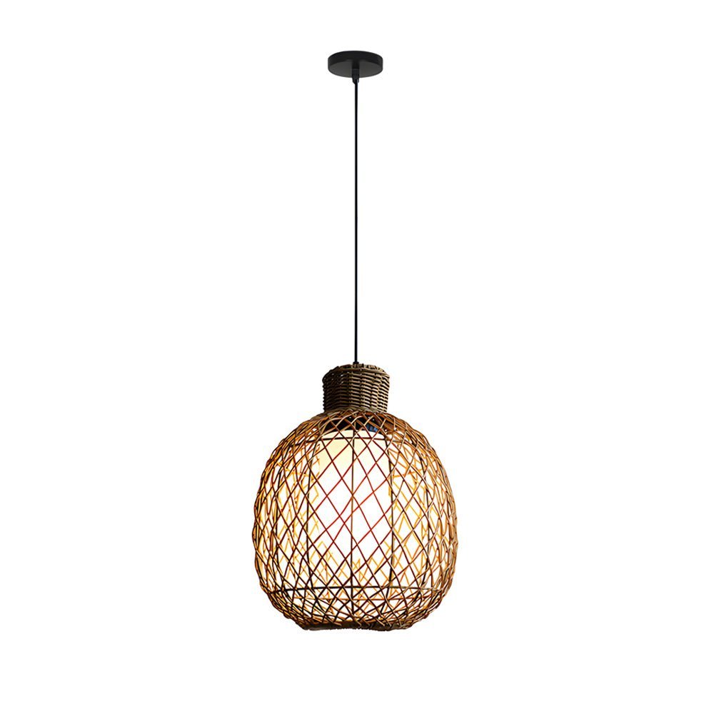 Julianay Rustic Modern Rattan Outdoor Pendant Lantern Lights