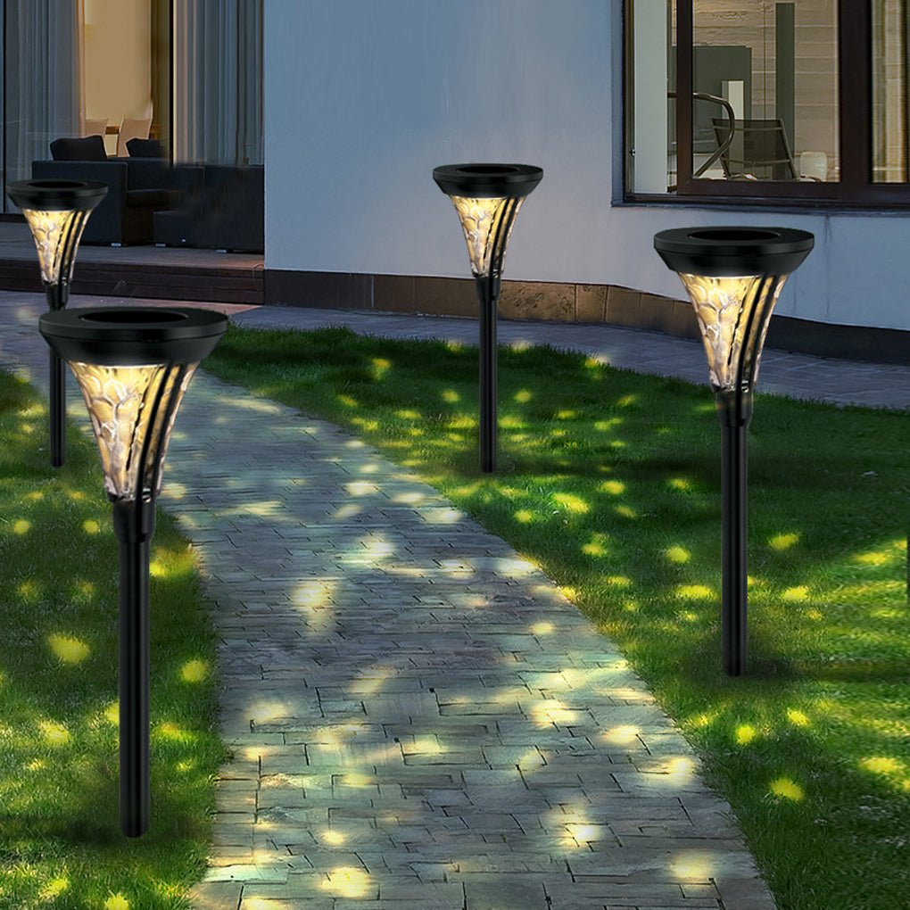 Swift Solar LED Post Romantic Glass Outdoor Pathway Light