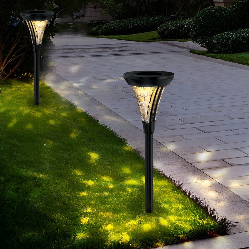 Swift Solar LED Post Romantic Glass Outdoor Pathway Light