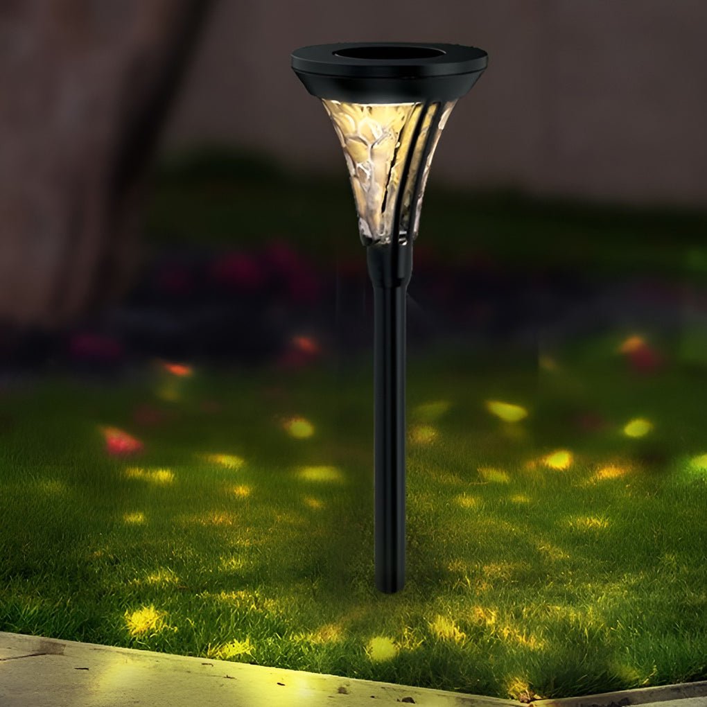 Swift Solar LED Post Romantic Glass Outdoor Pathway Light