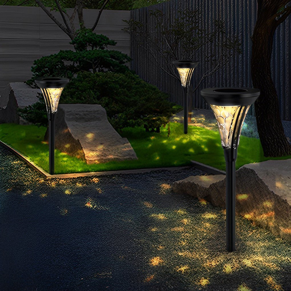 Swift Solar LED Post Romantic Glass Outdoor Pathway Light