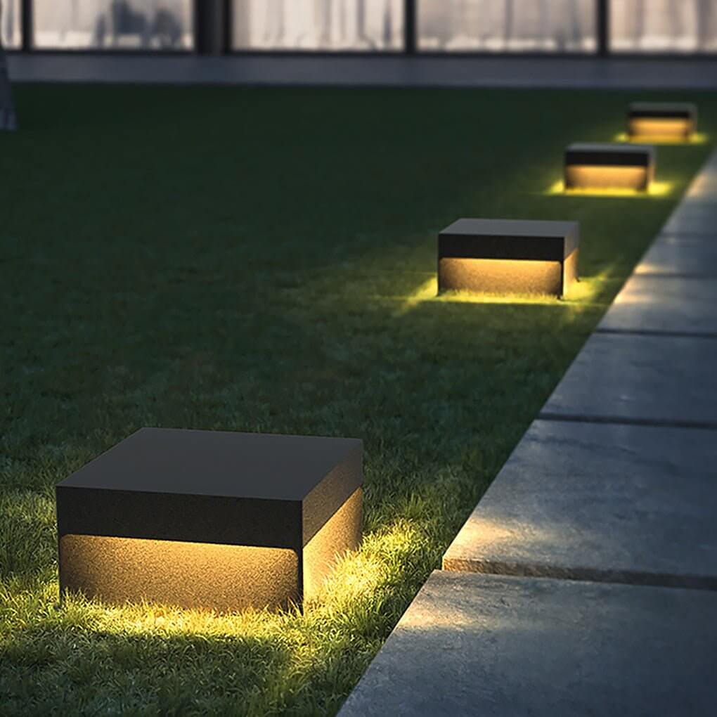 Russell LED Modern Steel Outdoor Fence Post Lights Pillar Light