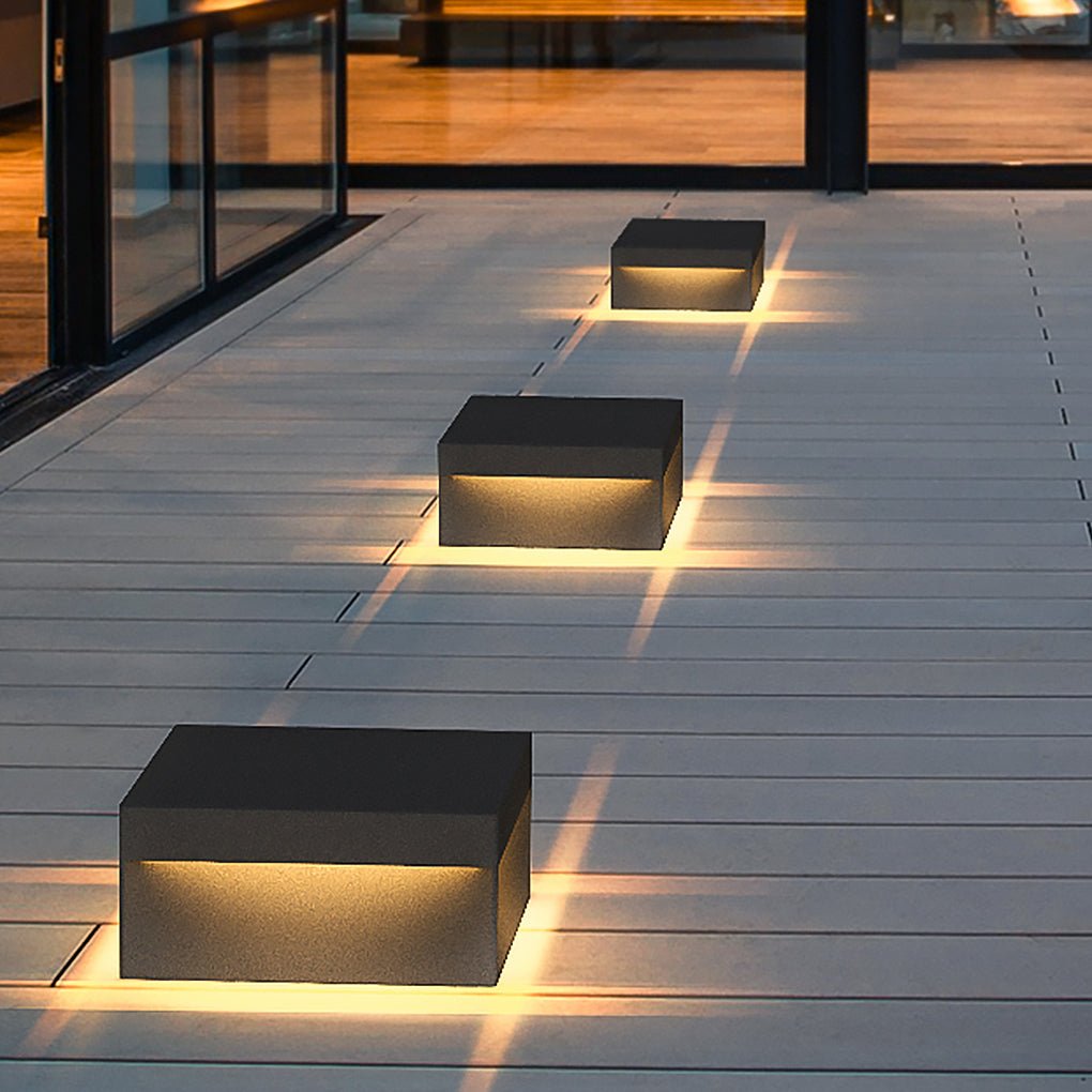 Russell LED Modern Steel Outdoor Fence Post Lights Pillar Light