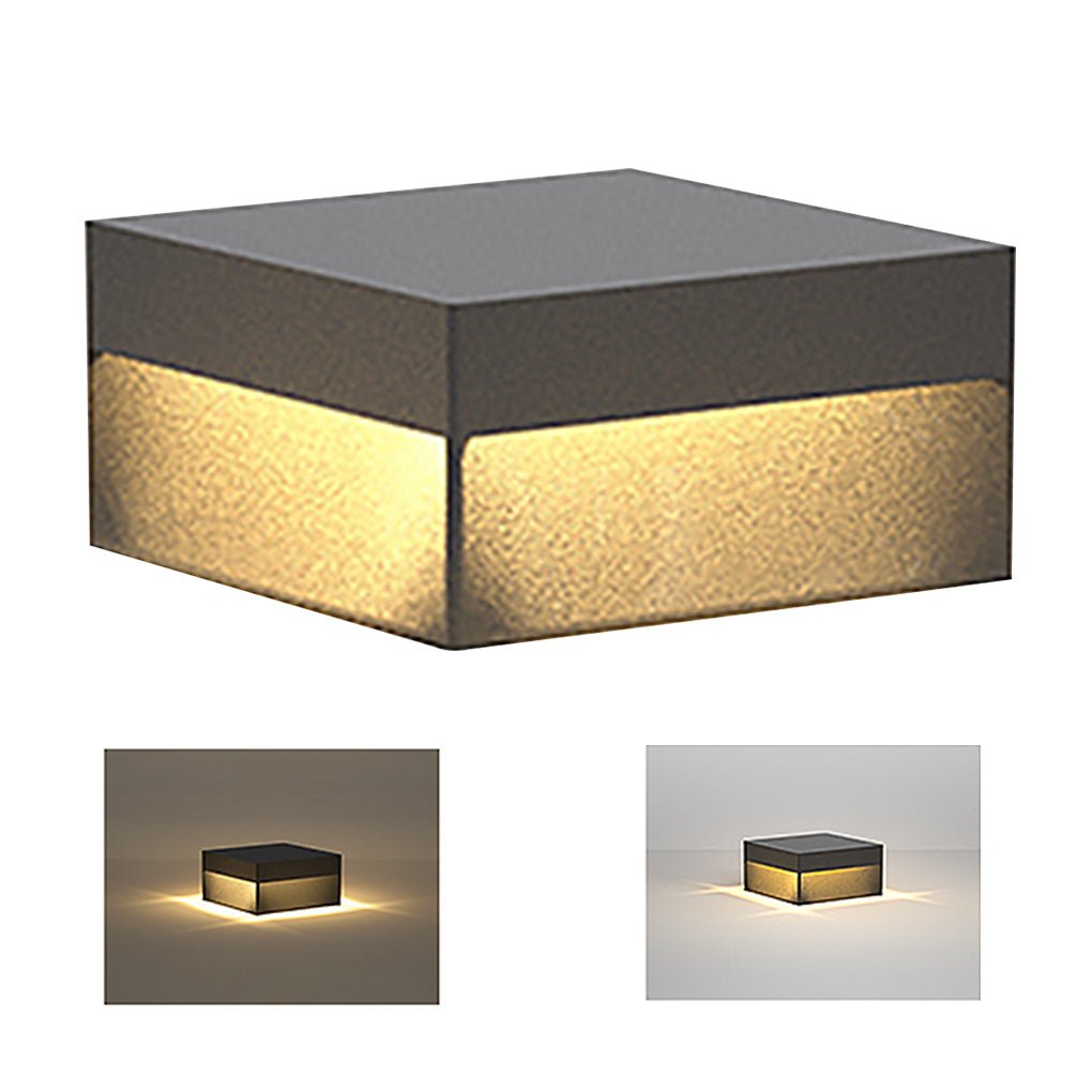 Russell LED Modern Steel Outdoor Fence Post Lights Pillar Light