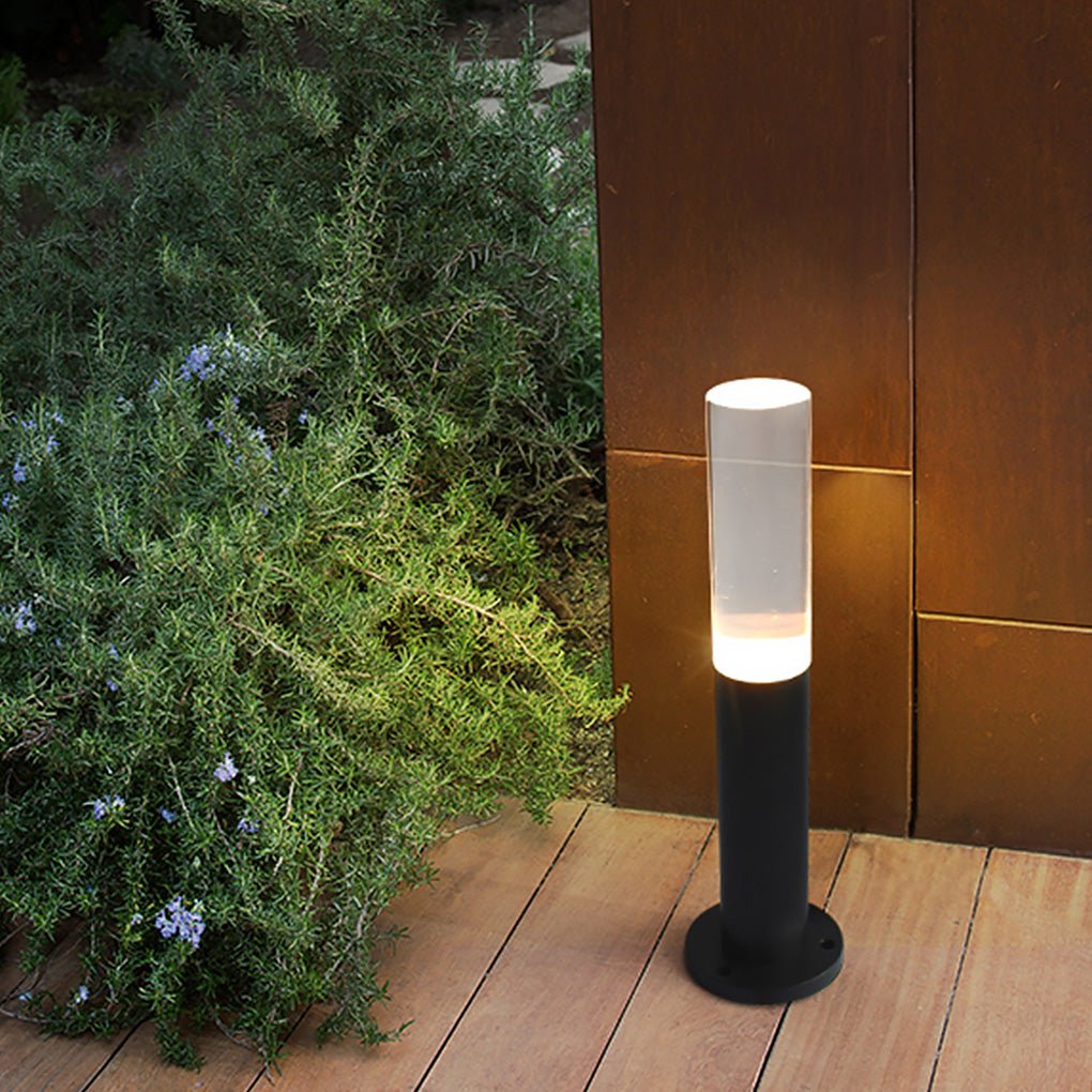 Ryan Transparent Modern Outdoor Pathway Bollard Lights
