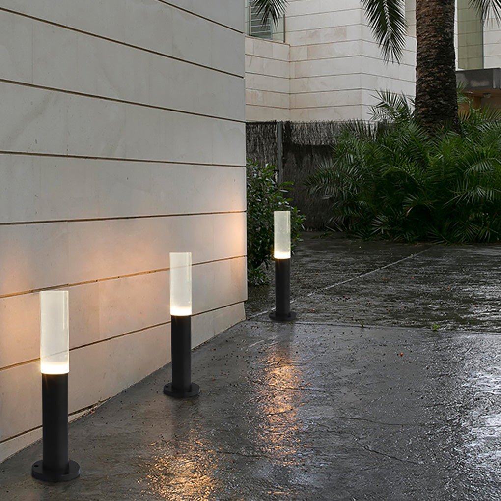 Ryan Transparent Modern Outdoor Pathway Bollard Lights
