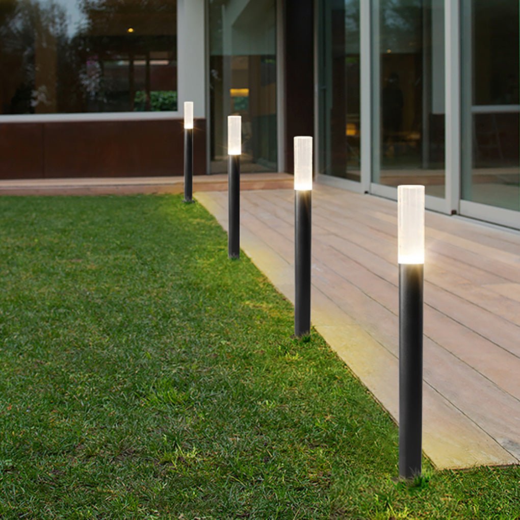 Ryan Transparent Modern Outdoor Pathway Bollard Lights