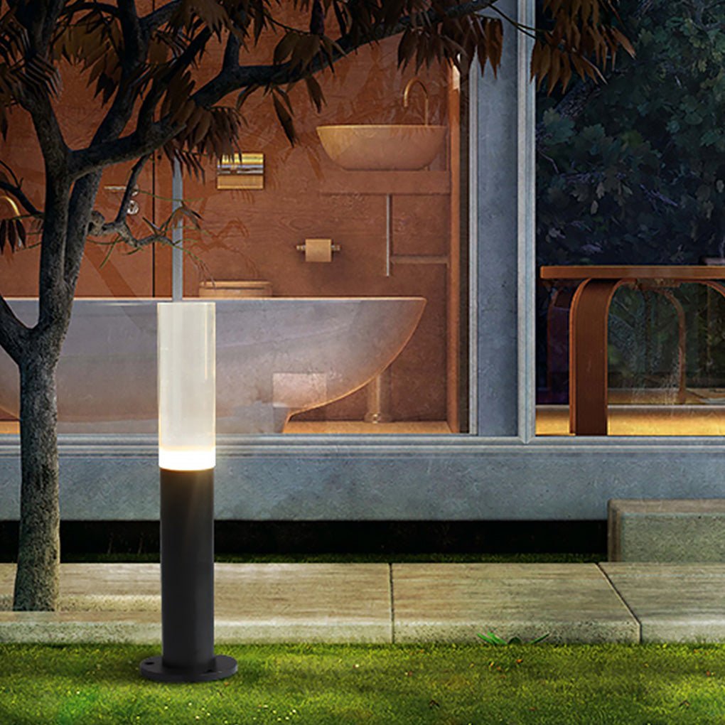 Ryan Transparent Modern Outdoor Pathway Bollard Lights
