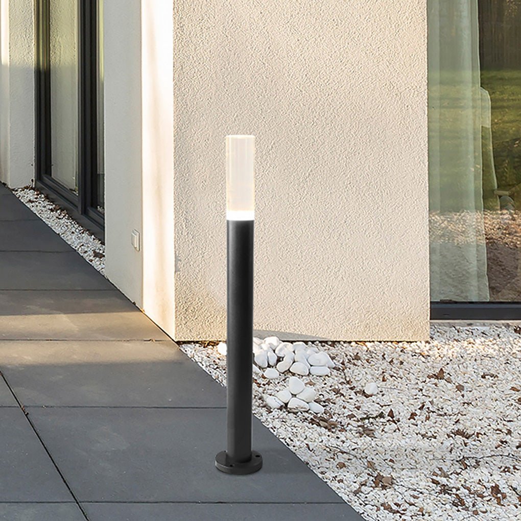 Ryan Transparent Modern Outdoor Pathway Bollard Lights