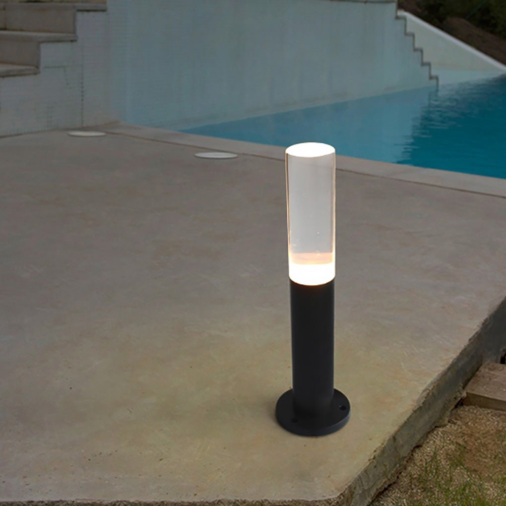 Ryan Transparent Modern Outdoor Pathway Bollard Lights