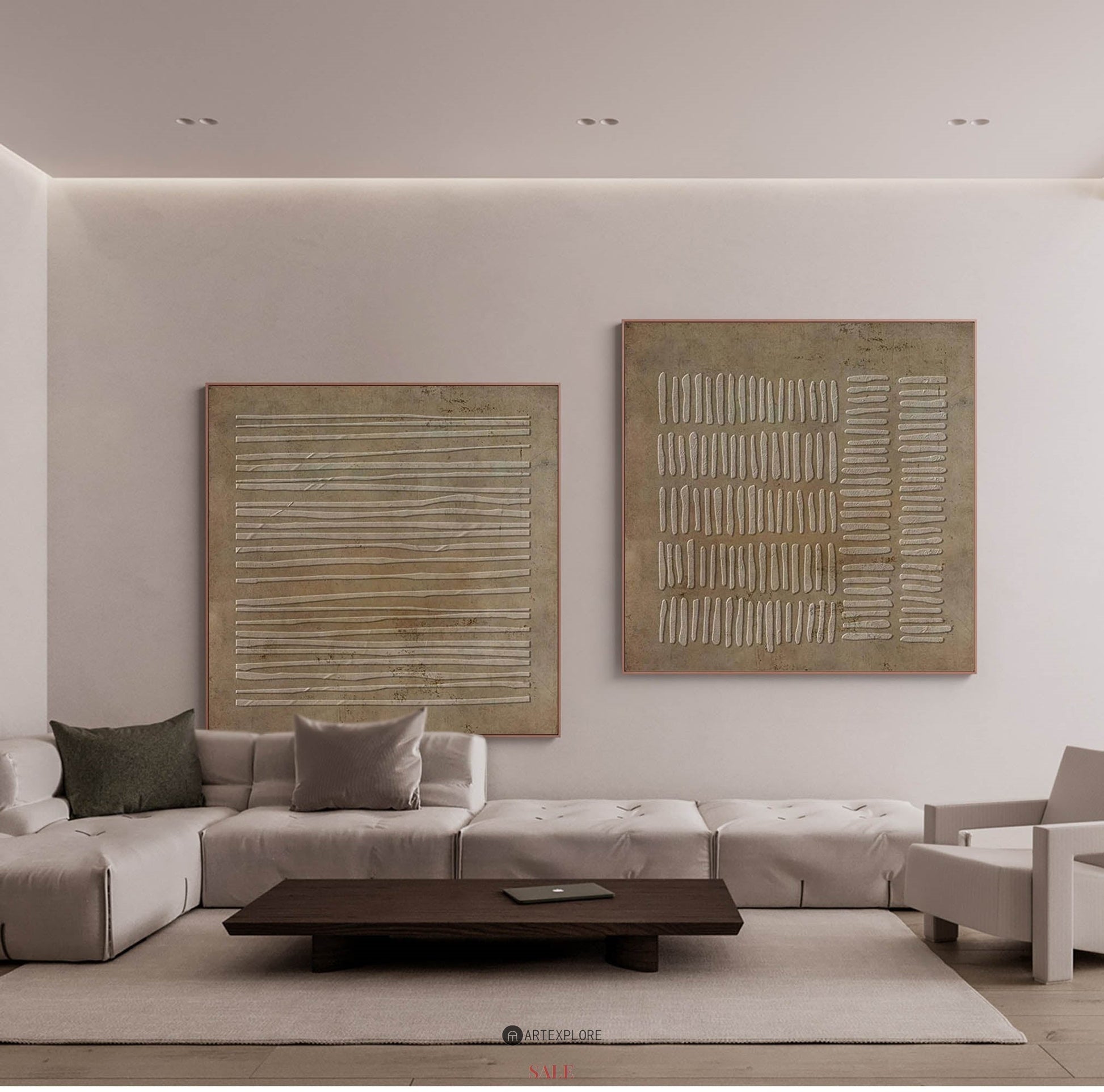 Set of 2 Abstract Art ABAO50 - Neutralighting