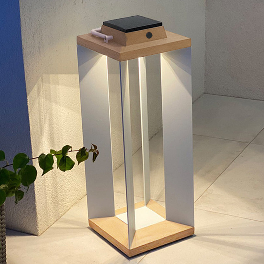 Ernestin Solar Modern Steel Outdoor Floor Lamp