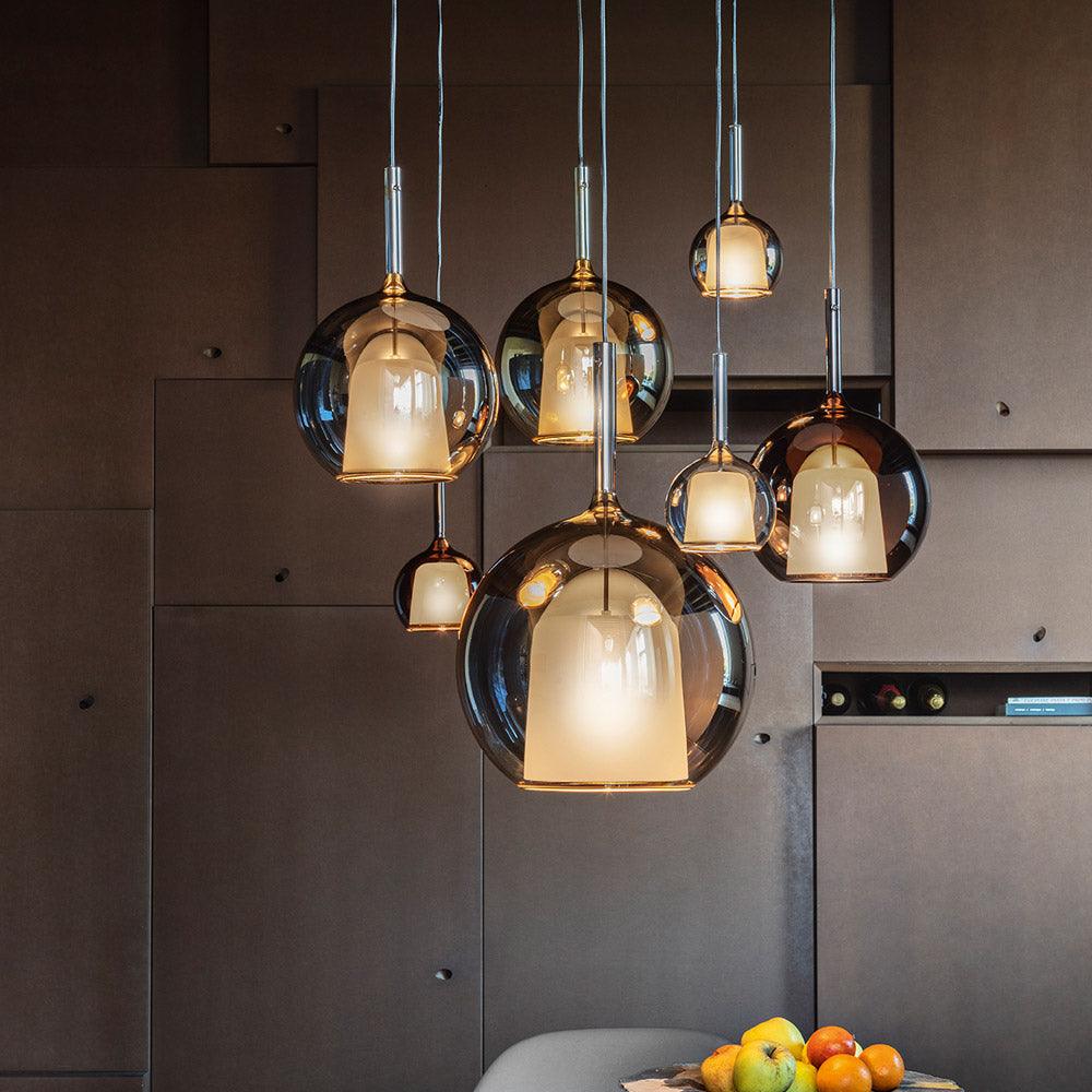 Lustra Pendant Lamp Smoked Glass Round-Neutral Decor