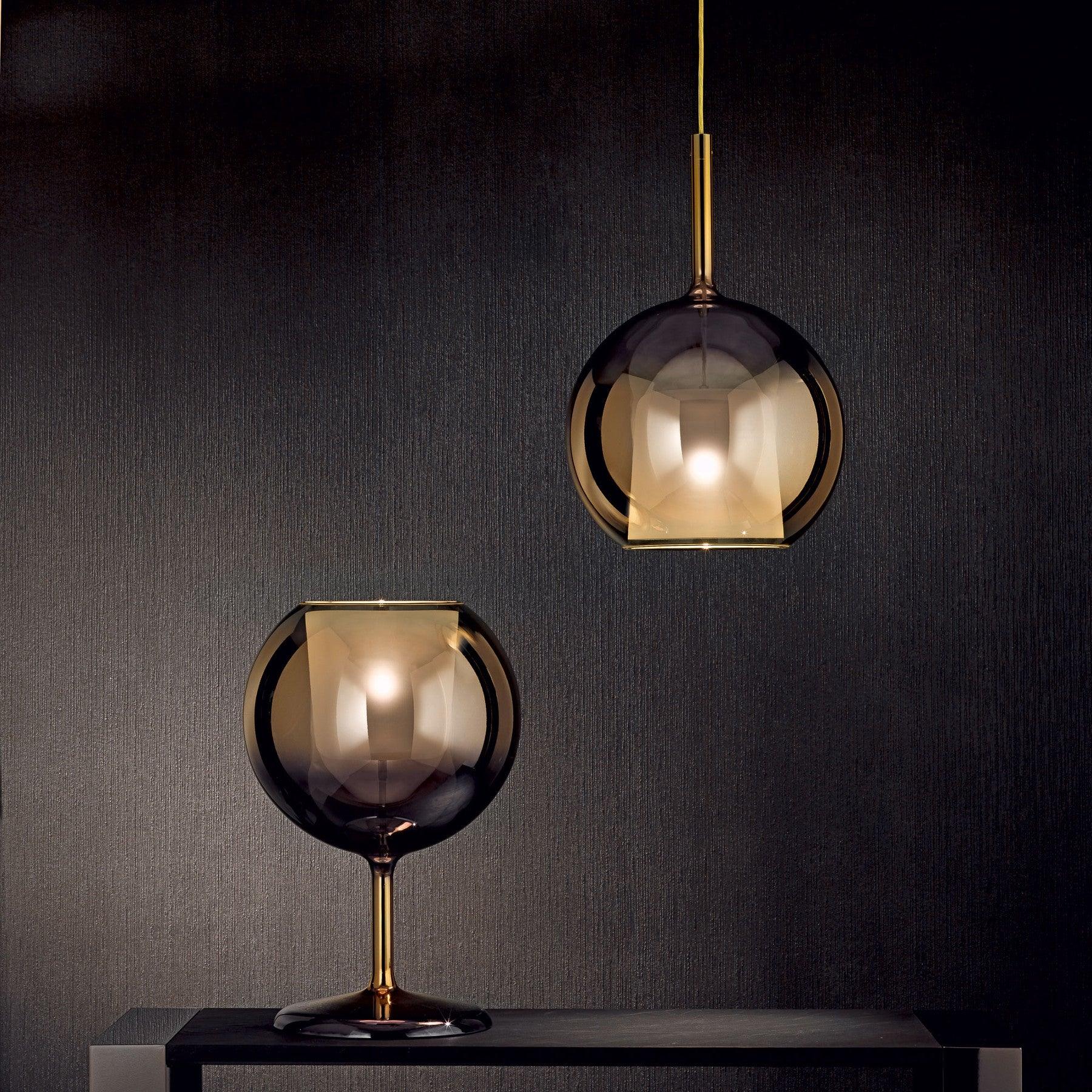 Lustra Pendant Lamp Smoked Glass Round-Neutral Decor
