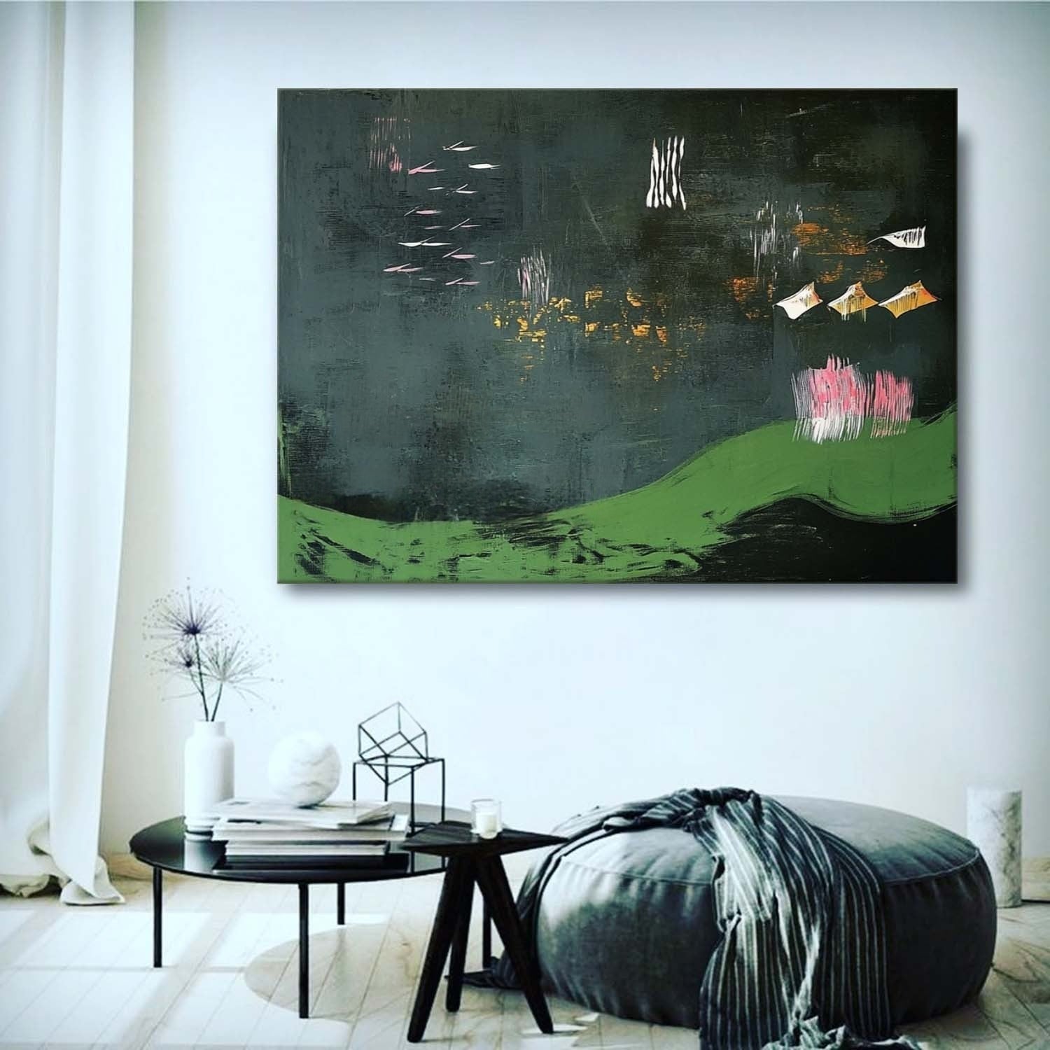 Wall Art Rectangle Abstract Modern Art Luxury - Neutralighting