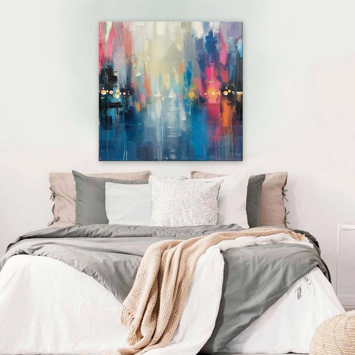 Wall Art Vibrant Abstract City Skyline - Neutralighting