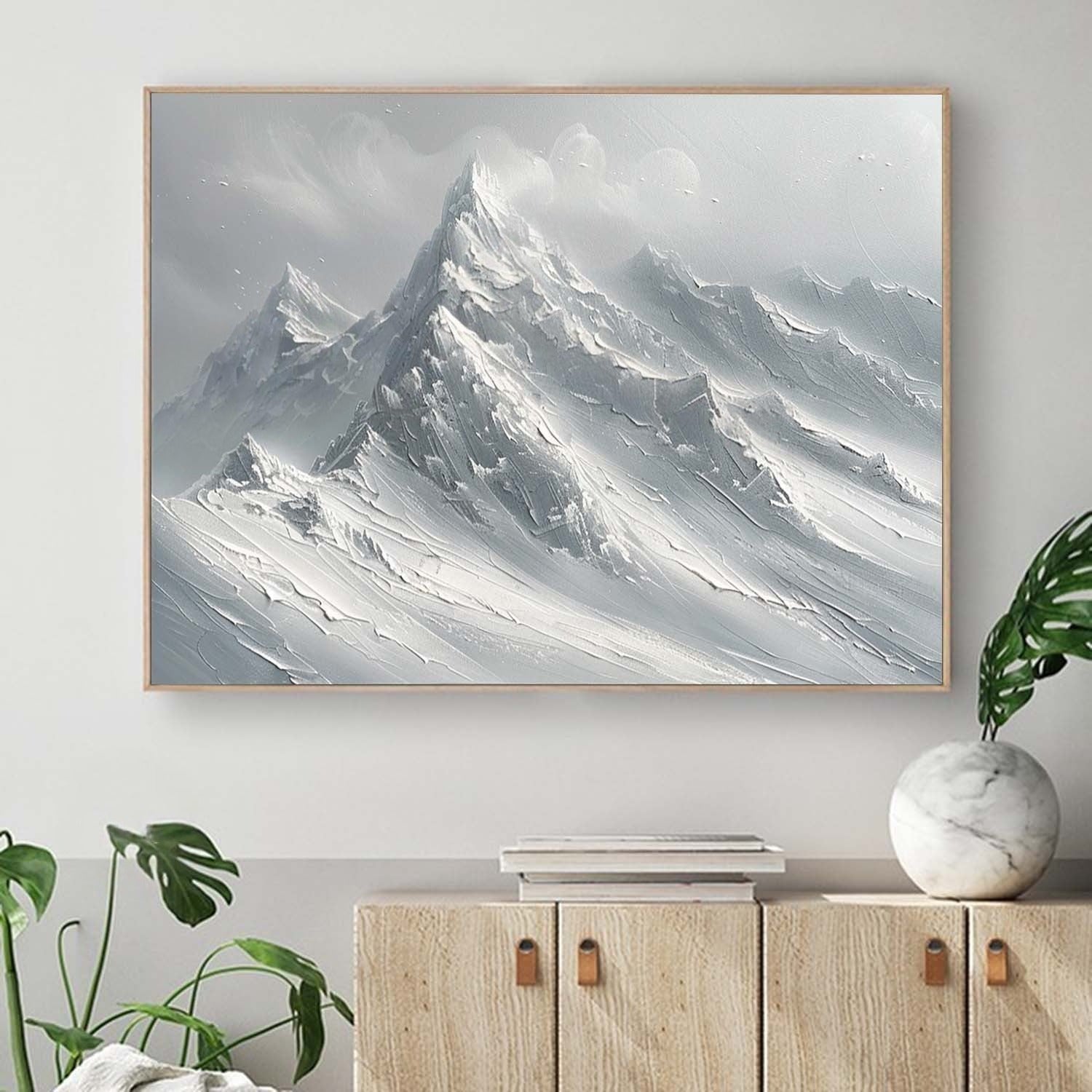 Wall Art Horizontal Monochrome Plaster - Neutralighting