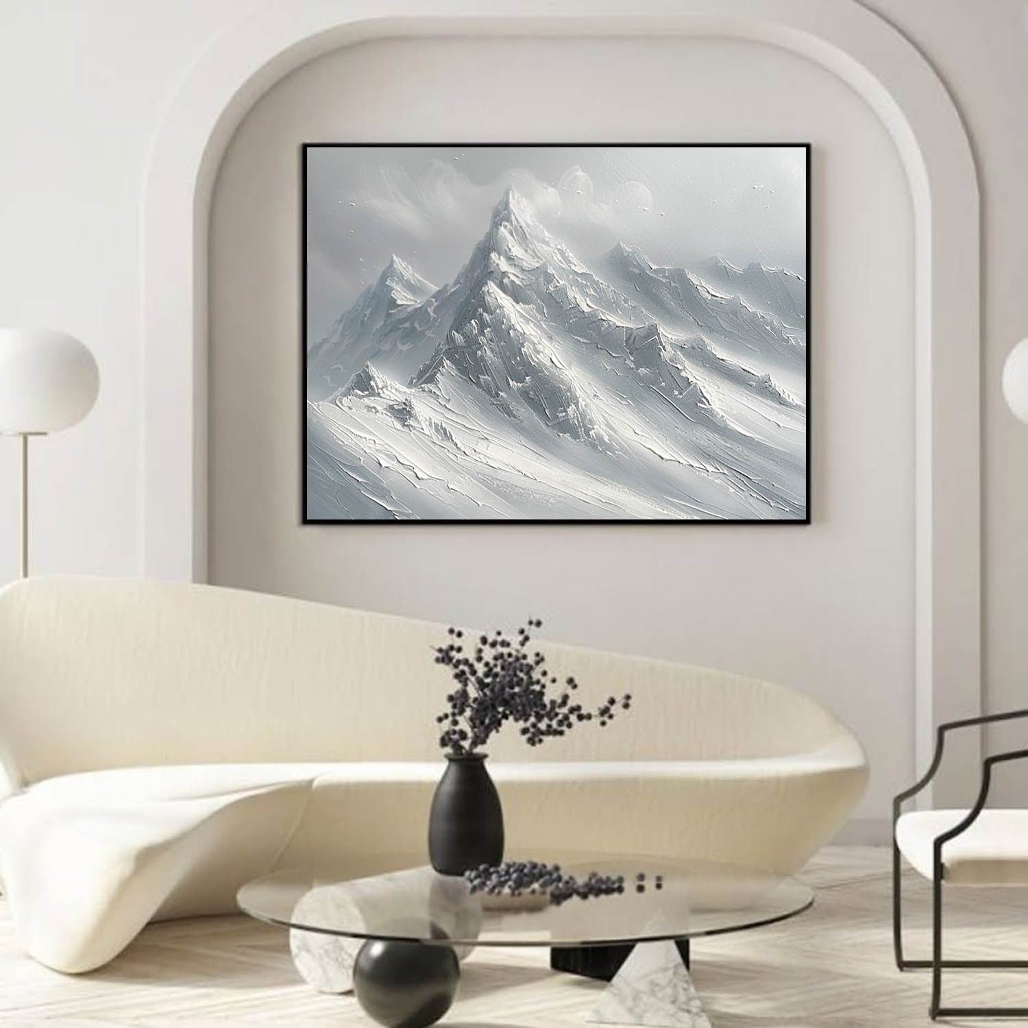 Wall Art Horizontal Monochrome Plaster - Neutralighting