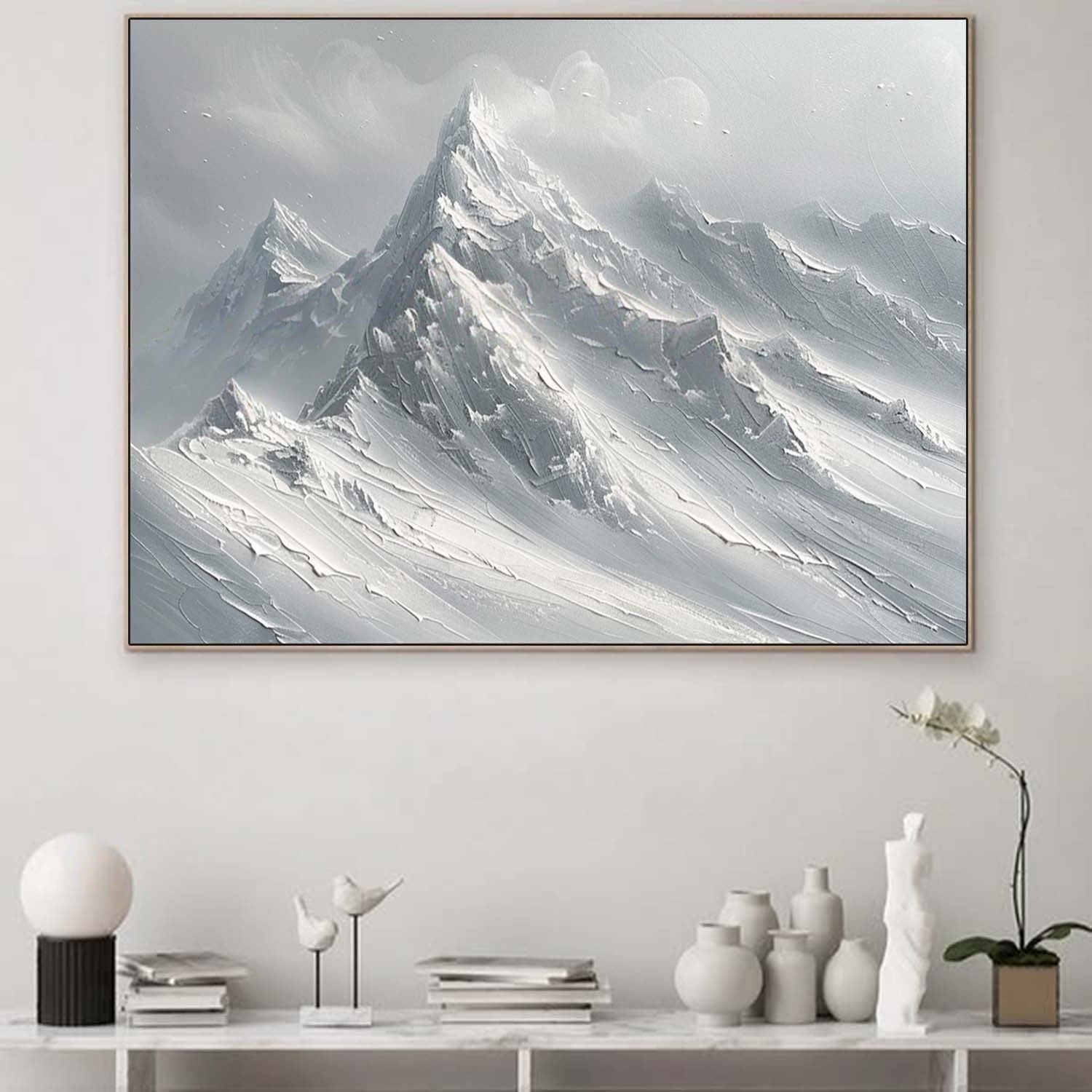 Wall Art Horizontal Monochrome Plaster - Neutralighting