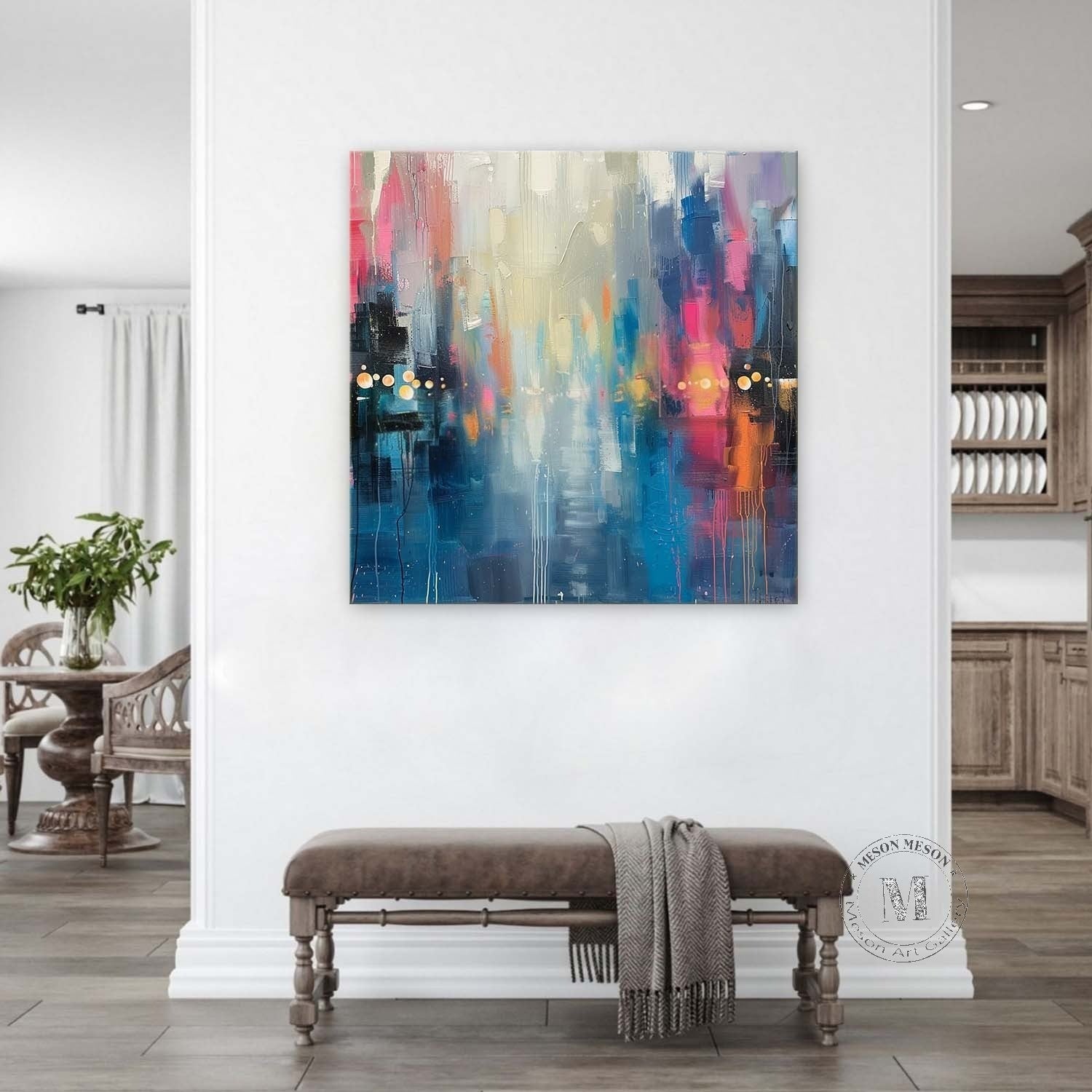 Wall Art Vibrant Abstract City Skyline - Neutralighting