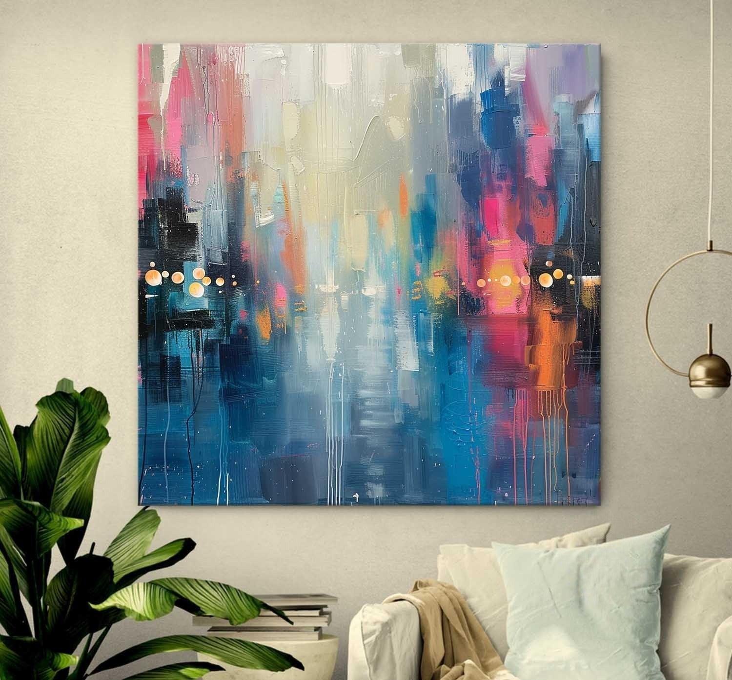 Wall Art Vibrant Abstract City Skyline - Neutralighting