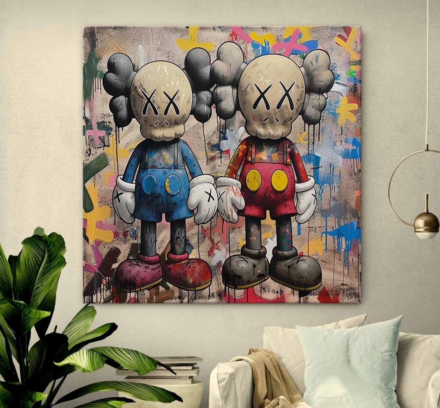 Wall Art Pop Art Graffiti KAWS Companion - Neutralighting