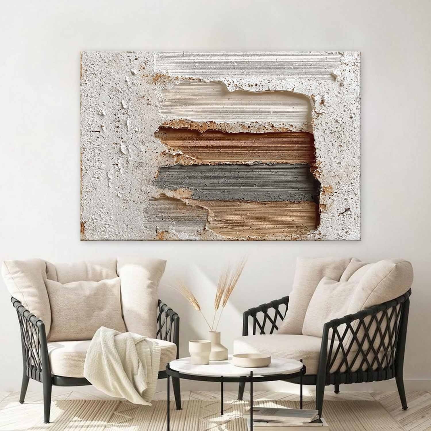 Wabi-Sabi Layered Peeling Wall Painting - Neutralighting