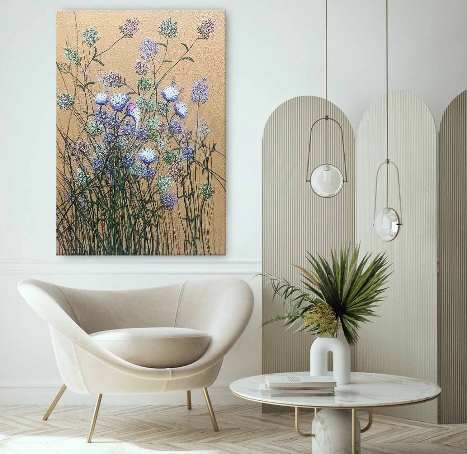 Wall Art Wildflower Meadow Crackle - Neutralighting
