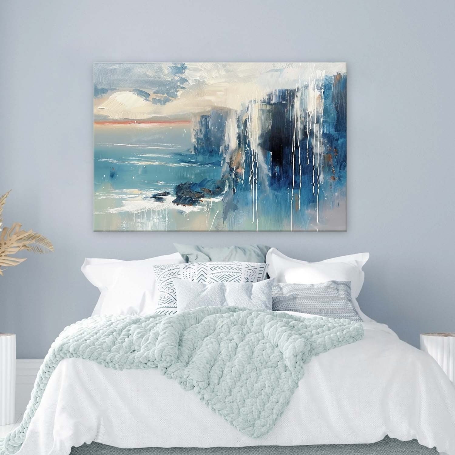 Wall Art Horizontal Abstract Coastal Cliff - Neutralighting