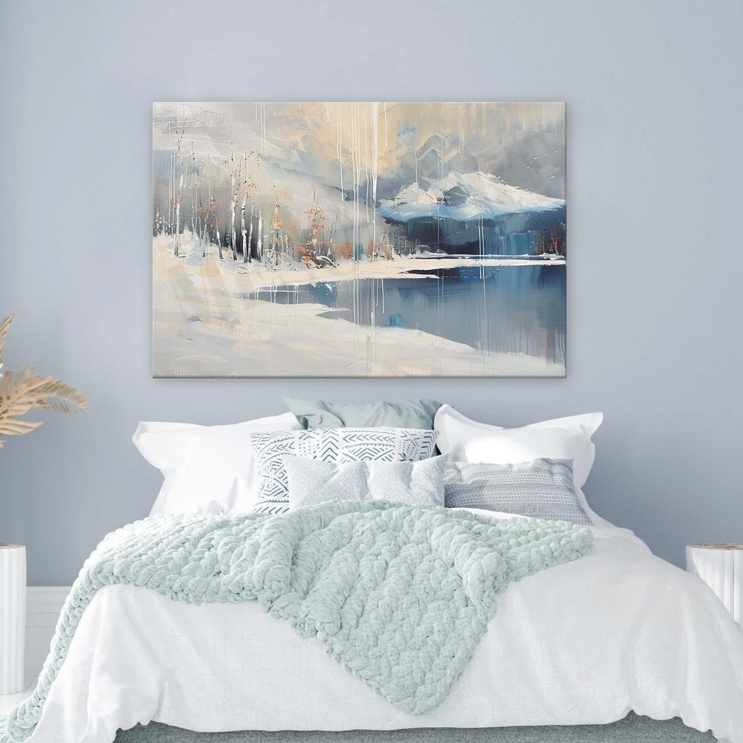 Wall Art Horizontal Winter Mountain Lake - Neutralighting