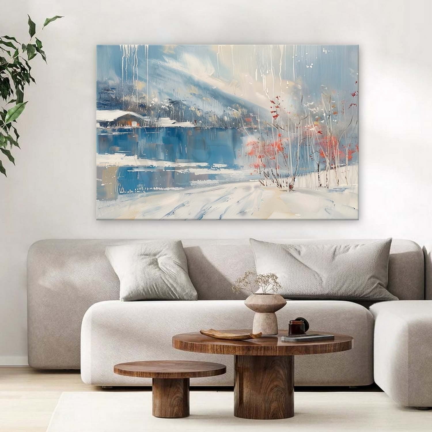 Wall Art Horizontal Winter Lakeside - Neutralighting