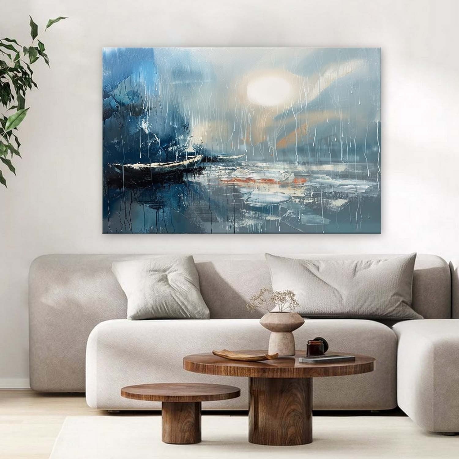 Wall Art Horizontal Moonlit Fishing - Neutralighting