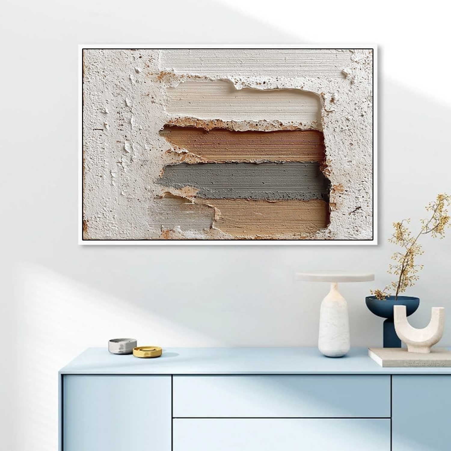 Wabi-Sabi Layered Peeling Wall Painting - Neutralighting