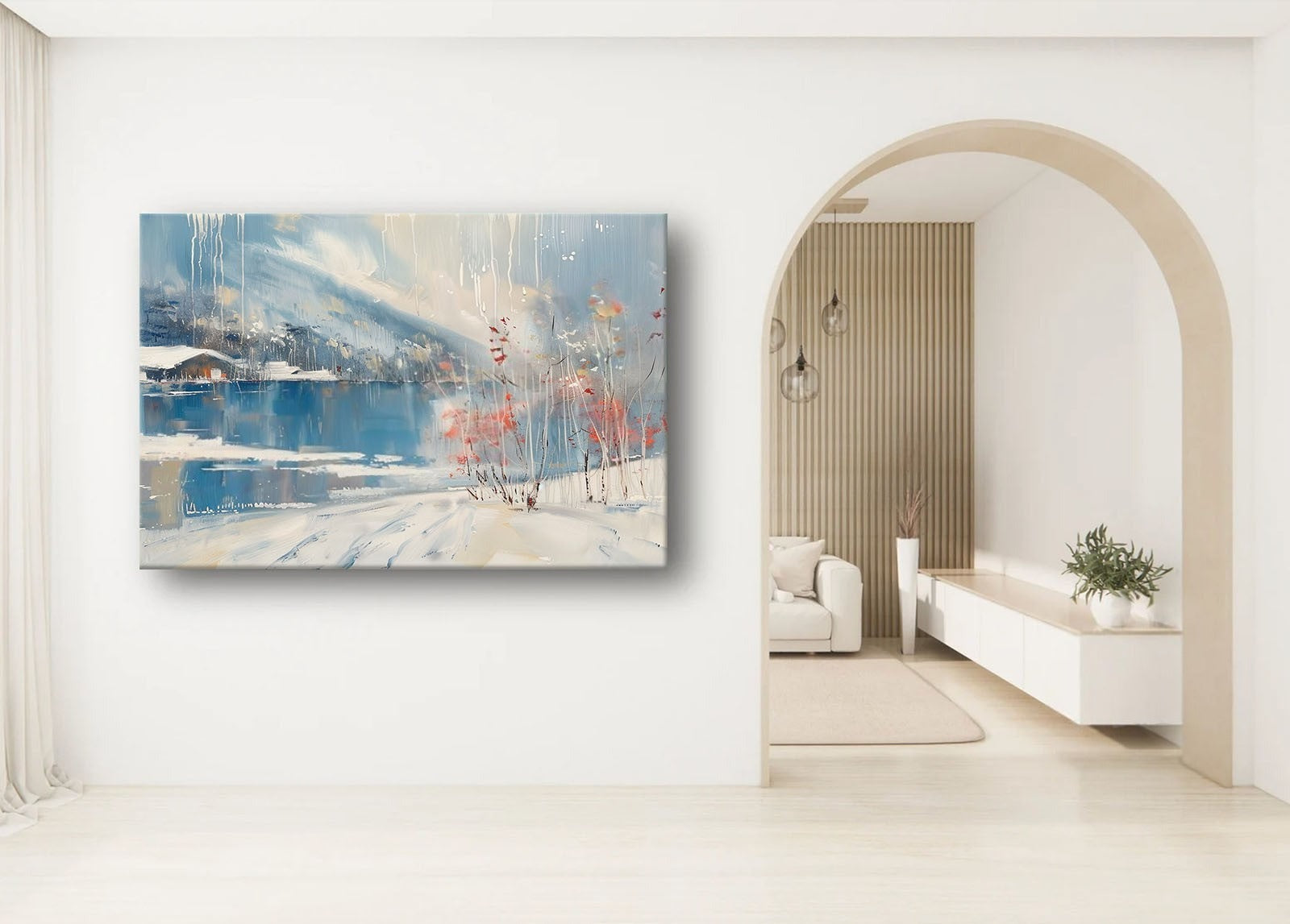 Wall Art Horizontal Winter Lakeside - Neutralighting