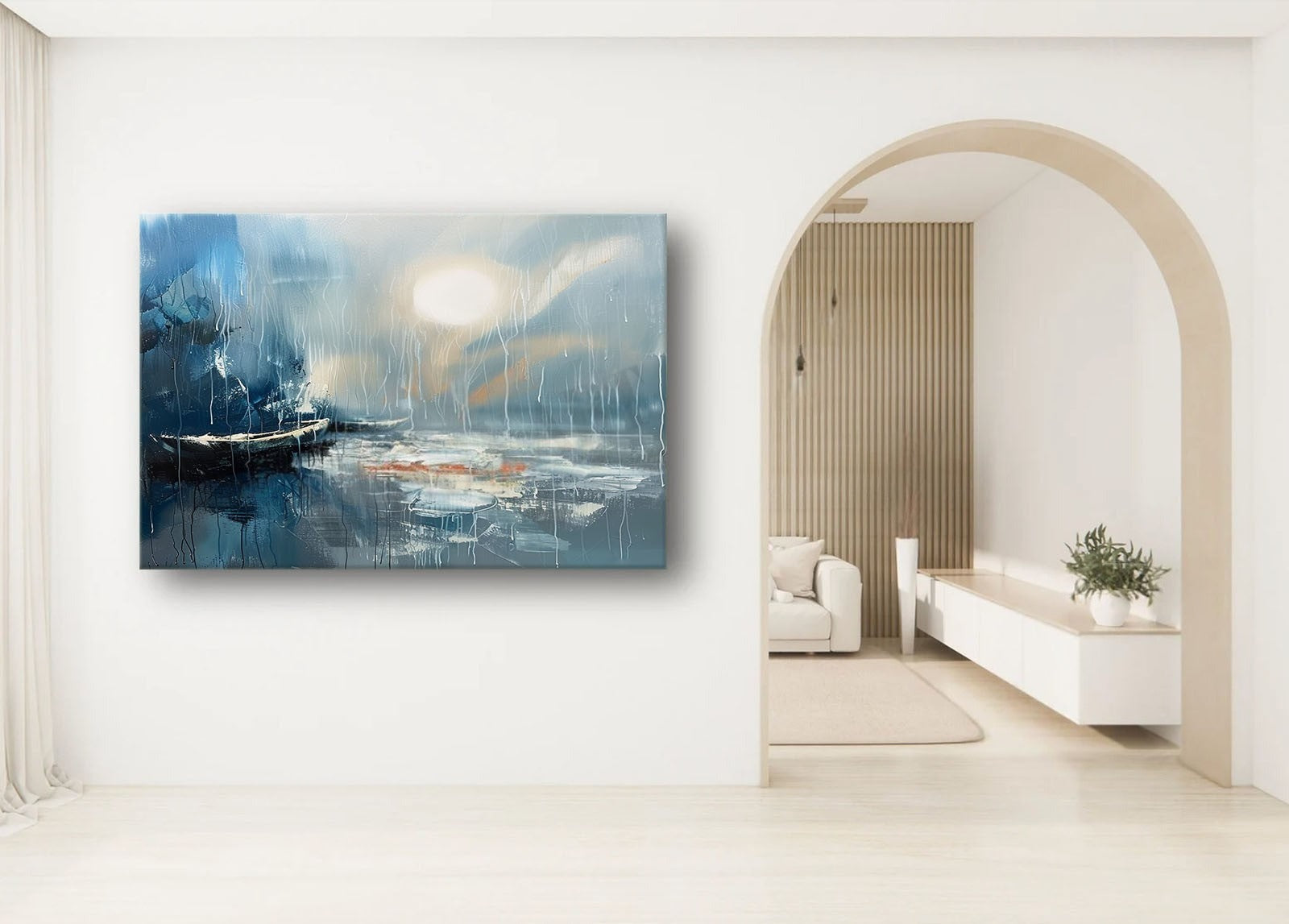 Wall Art Horizontal Moonlit Fishing - Neutralighting