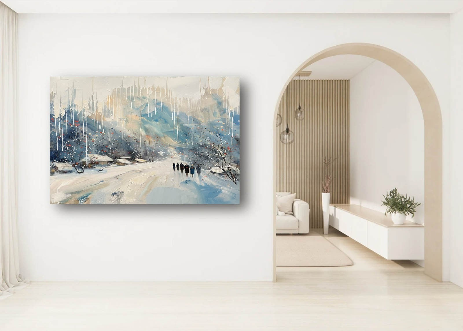 Wall Art Horizontal Winter Village - Neutralighting