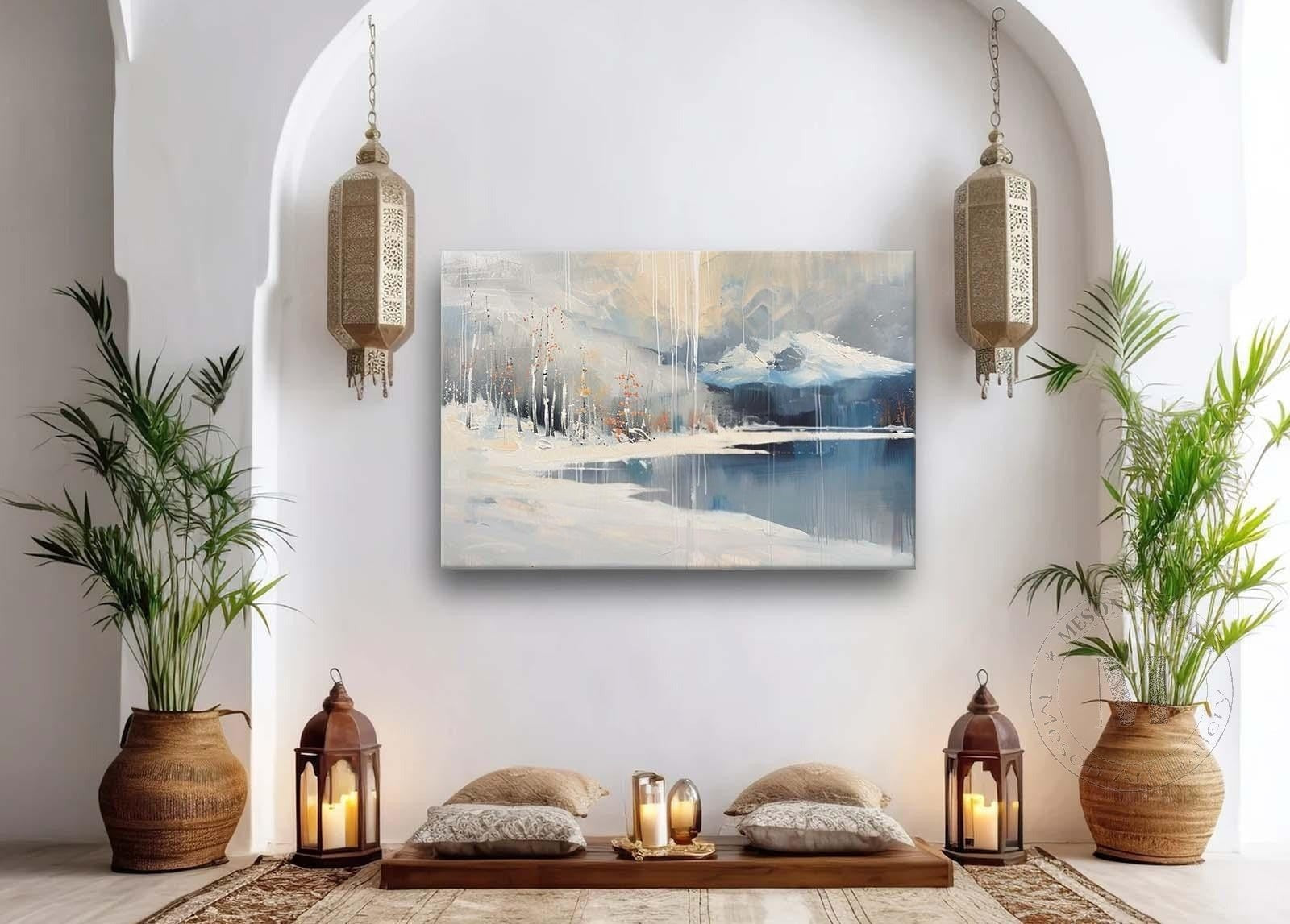 Wall Art Horizontal Winter Mountain Lake - Neutralighting