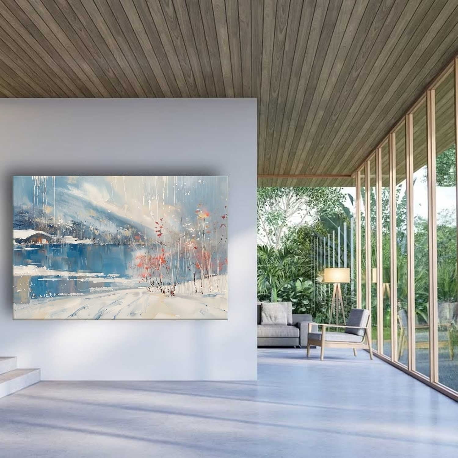 Wall Art Horizontal Winter Lakeside - Neutralighting
