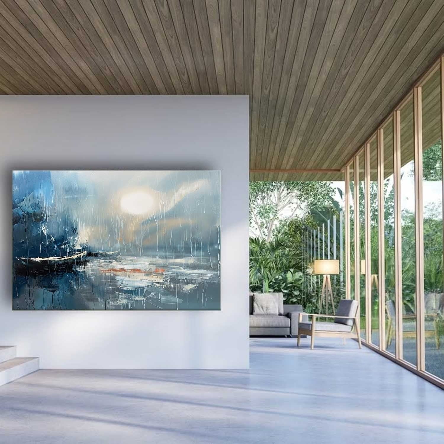 Wall Art Horizontal Moonlit Fishing - Neutralighting