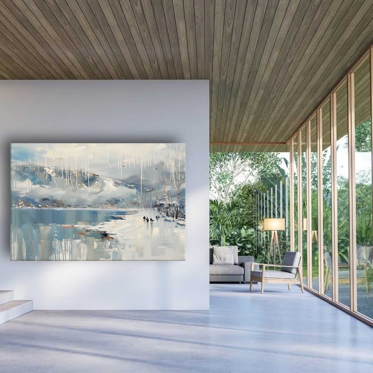 Wall Art Horizontal Winter Lakeside - Neutralighting